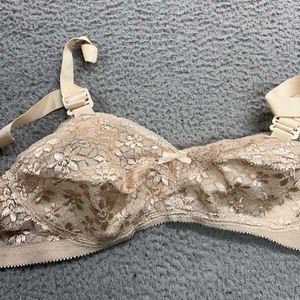VTG Norvell Bra 32G Full Coverage 874  Floral Lace Soft Cup Cone Bullet NWOT